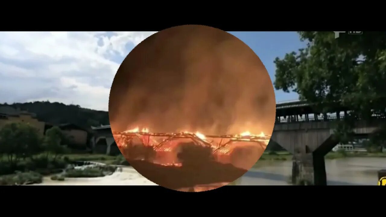 China's 900-year-old wood arch bridge collapsed in fire