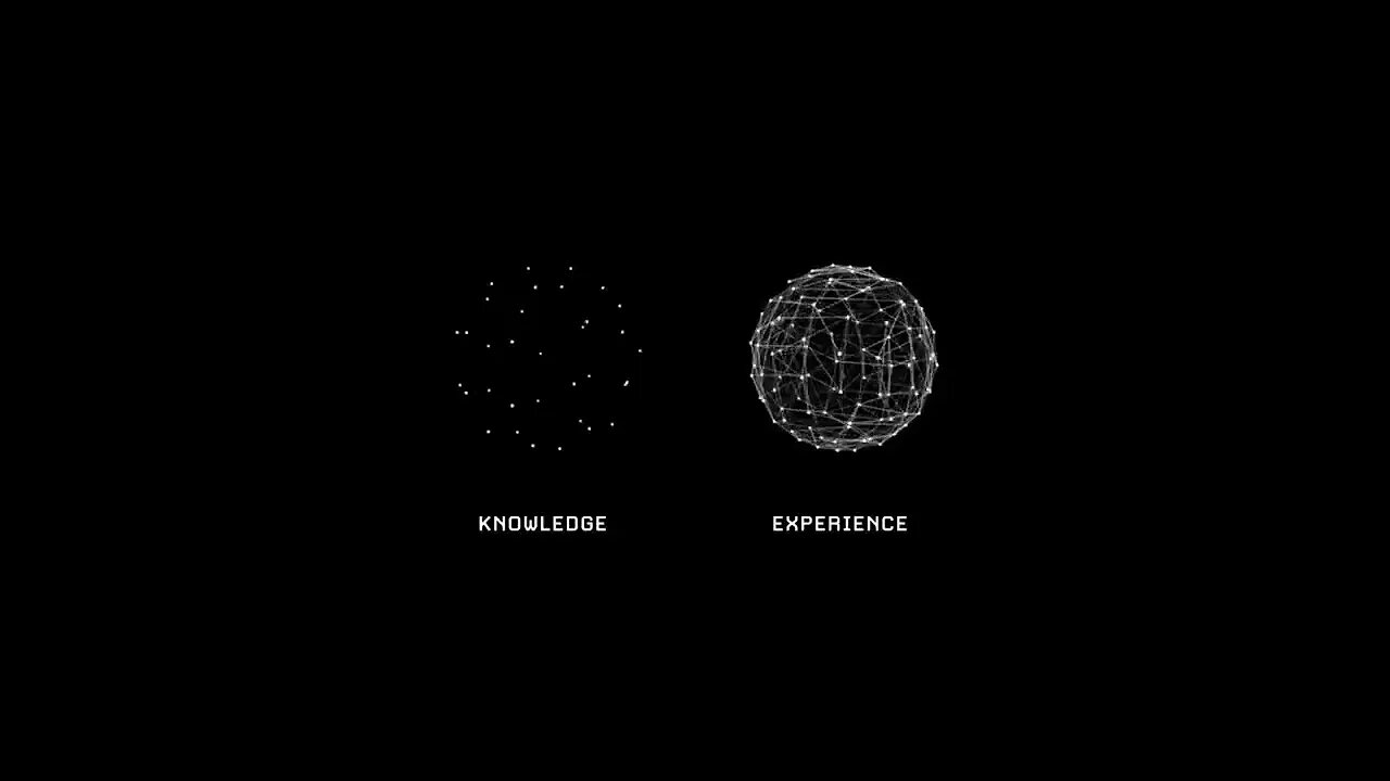 Knowledge vs Experience: collecting the dots vs. connecting them Credit: animated by Visualize Value