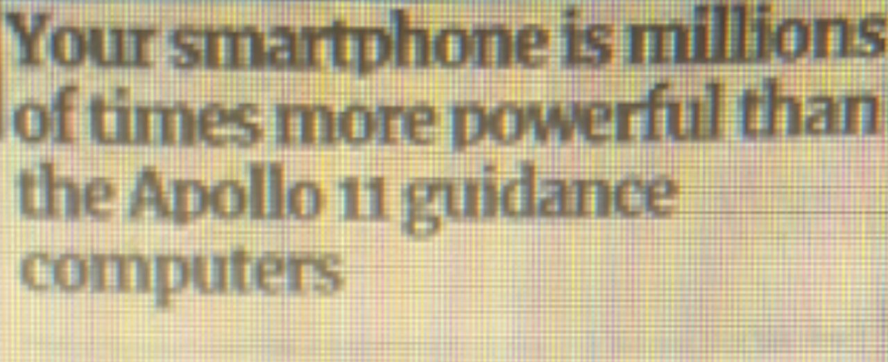 Smartphones faster than Apollo computers but can't get back to the moon?!