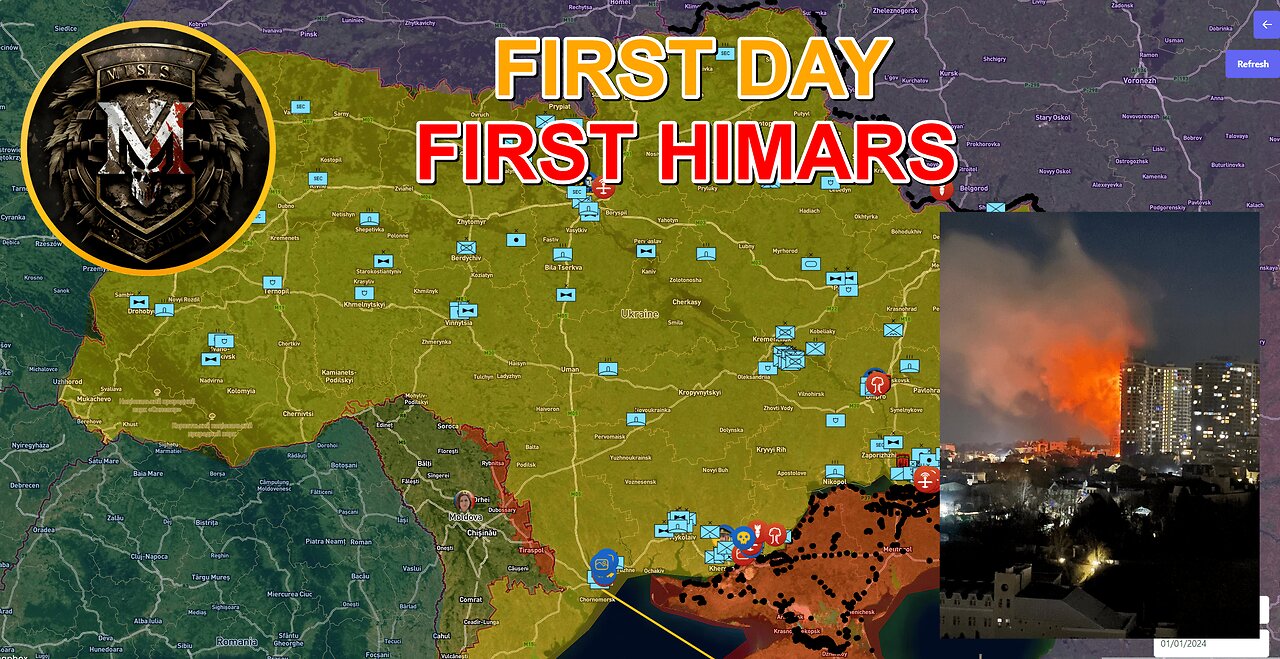 SnowStorm | Swarm Of Gerans Attacked Odessa | First HIMARS Was Destroyed. Military Summary 2024.1.1