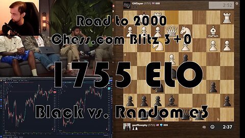 Road to 2000 #169 - 1755 ELO - Chess.com Blitz 3+0 - Black vs. Random e3