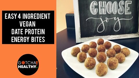 😋Easy Nutritious Vegan Date Protein Energy Bites & Only 4 Main Ingredients!