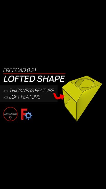 ⚠ Design This Shape - FreeCAD Loft - FreeCAD Thickness - How To Use FreeCAD Shell