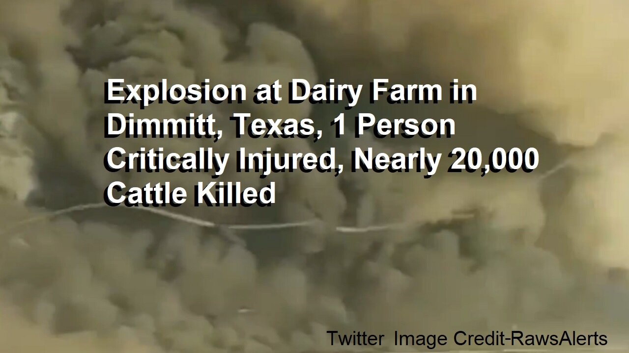Explosion at Dairy Farm in Dimmitt, Texas, 1 Person Critically Injured, Nearly 20,000 Cattle Killed