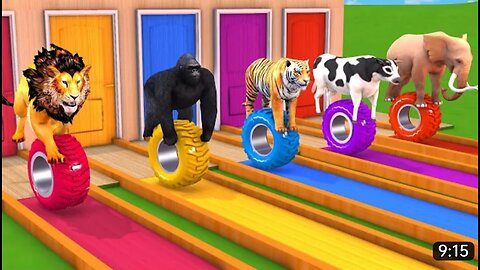 Cow Mammoth Elephant Tiger Gorilla Guess The Right Door ESCAPE ROOM...