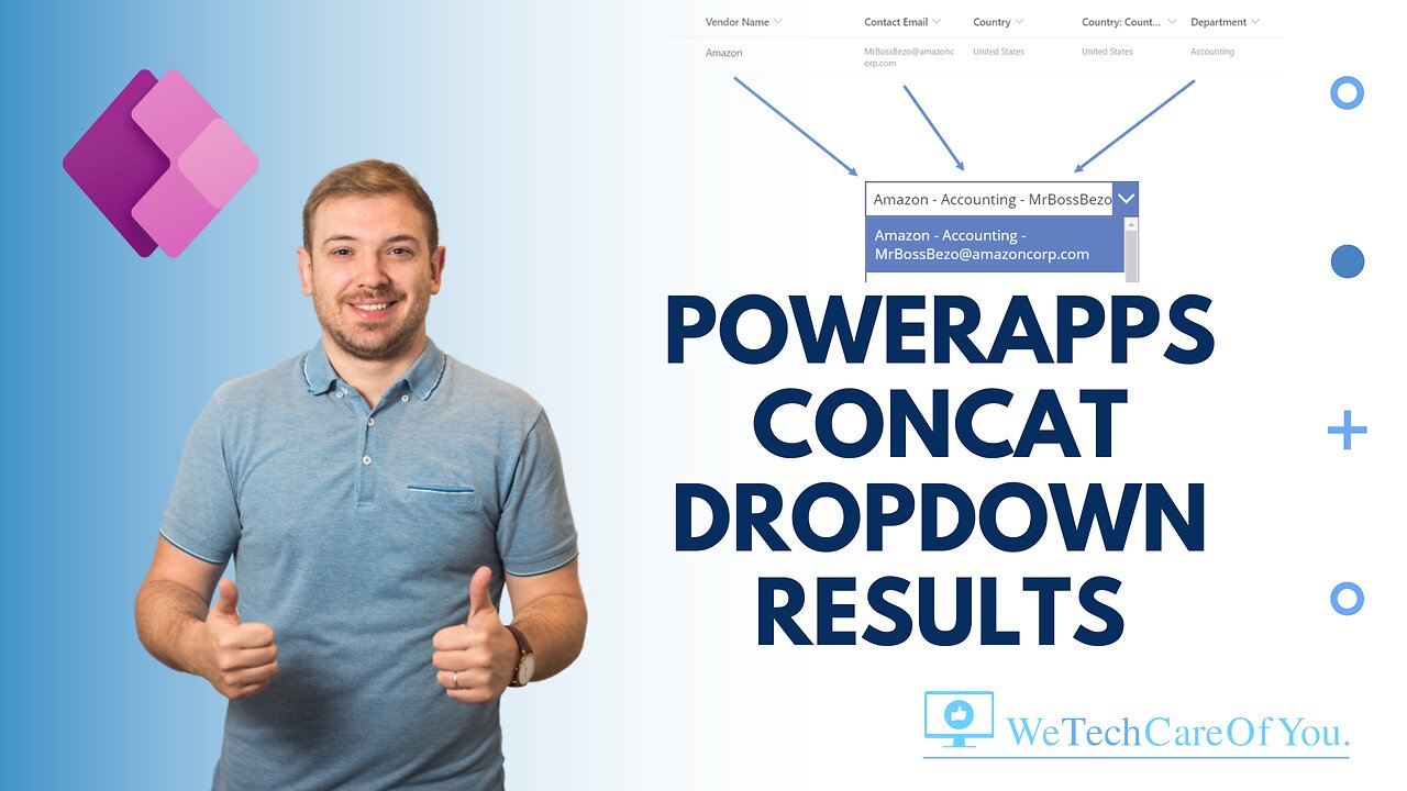 PowerApps 2 ways to populate dropdown / combobox with multiple fields concatenated from SharePoint