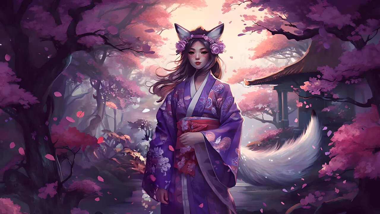Relaxing Japanese Music | Peaceful Bird Sounds | Kitsune Forest Ambience