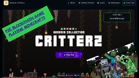 MINECRAFT!!!CRITTERZNFT P2E Blockchain game, playing Minecraft!!!