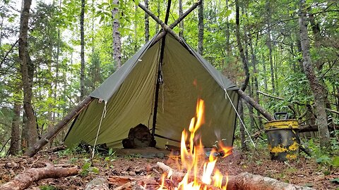 Overnight Tarp Camping with a Tripod Frame