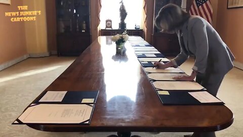 Here is Pelosi working very hard for the American people.