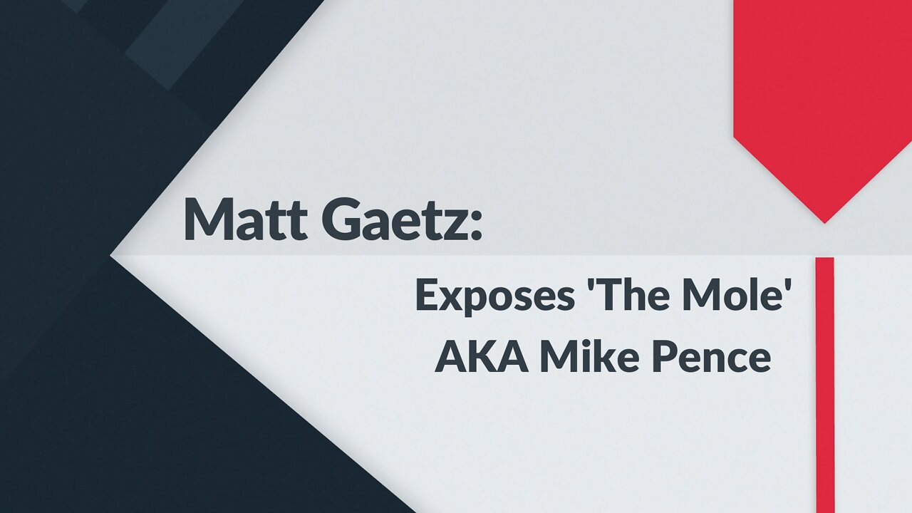 MATT GAETZ: Exposes Mike Pence For What He Is