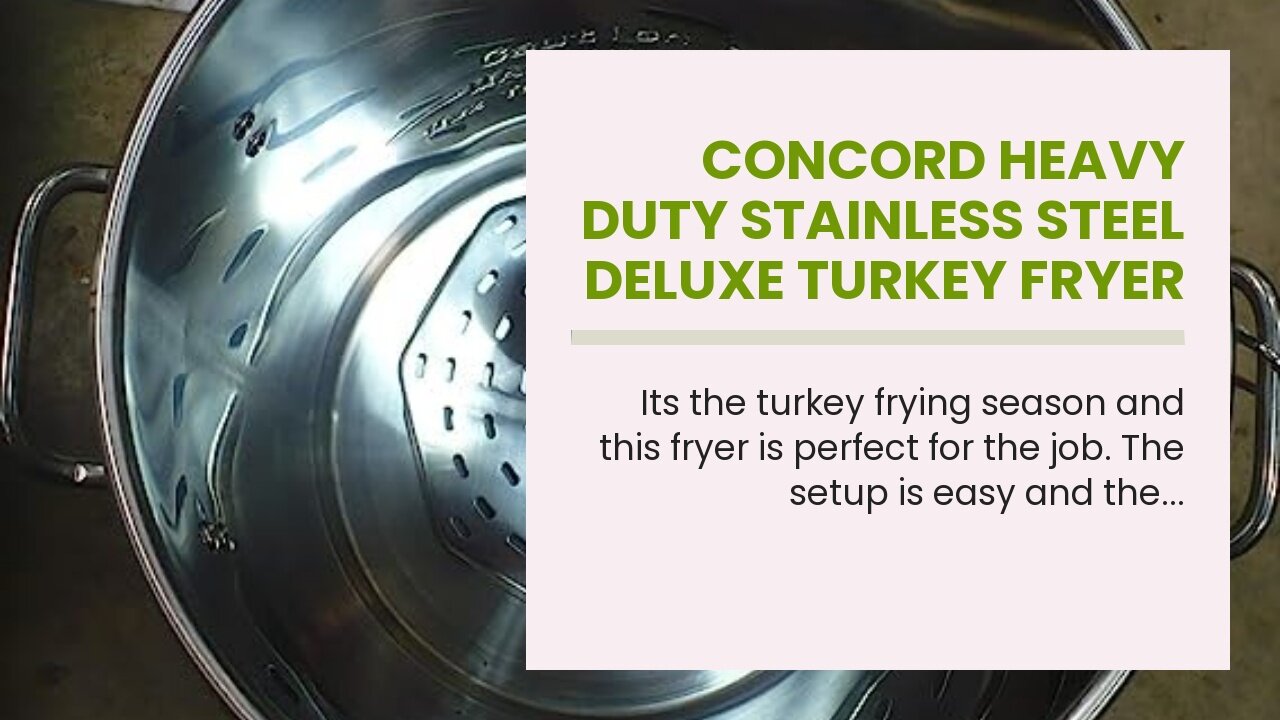 CONCORD Heavy Duty Stainless Steel Deluxe Turkey Fryer Kit with Titan Burner, Rack, Slicer, Hoo...