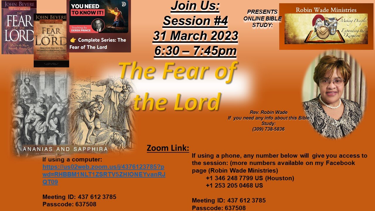 Fear of the Lord Session #4 31 March 2023