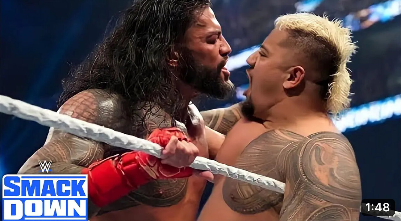 Roman Reign attacks solo sikao after Usos match at smackdowm | WWE