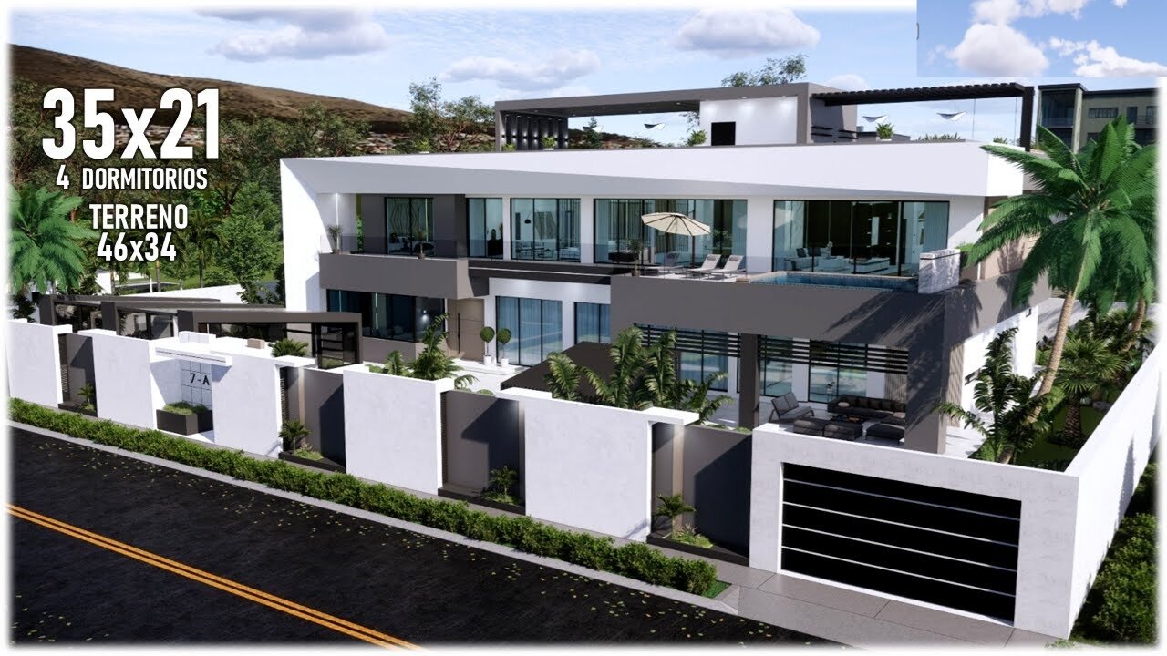 Modern House Design _35x21m 3 Storey _ 4 Bedrooms Family Home