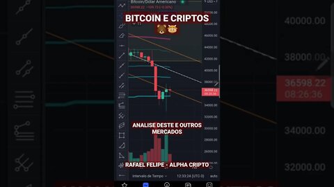 E O BITCOIN E AS CRIPTOS? CUMÉ QUE ESTÃO??? ANÁLISE GRÁFICA 25/01/2022