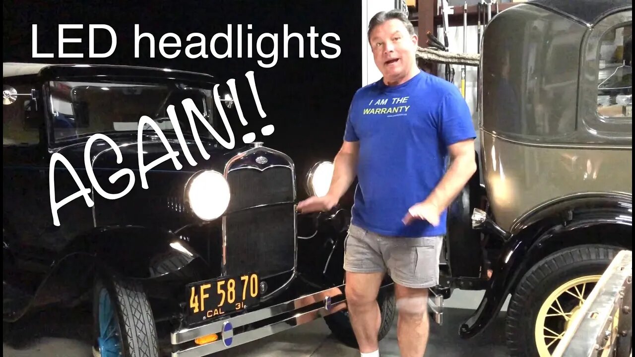 Modern, brighter Ford Model A headlights.