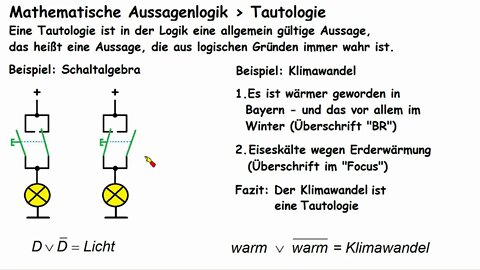 Vorkurs Uni-Mathe ►Aussagenlogik ►Tautologie (mit Anwendung Klimawandel)