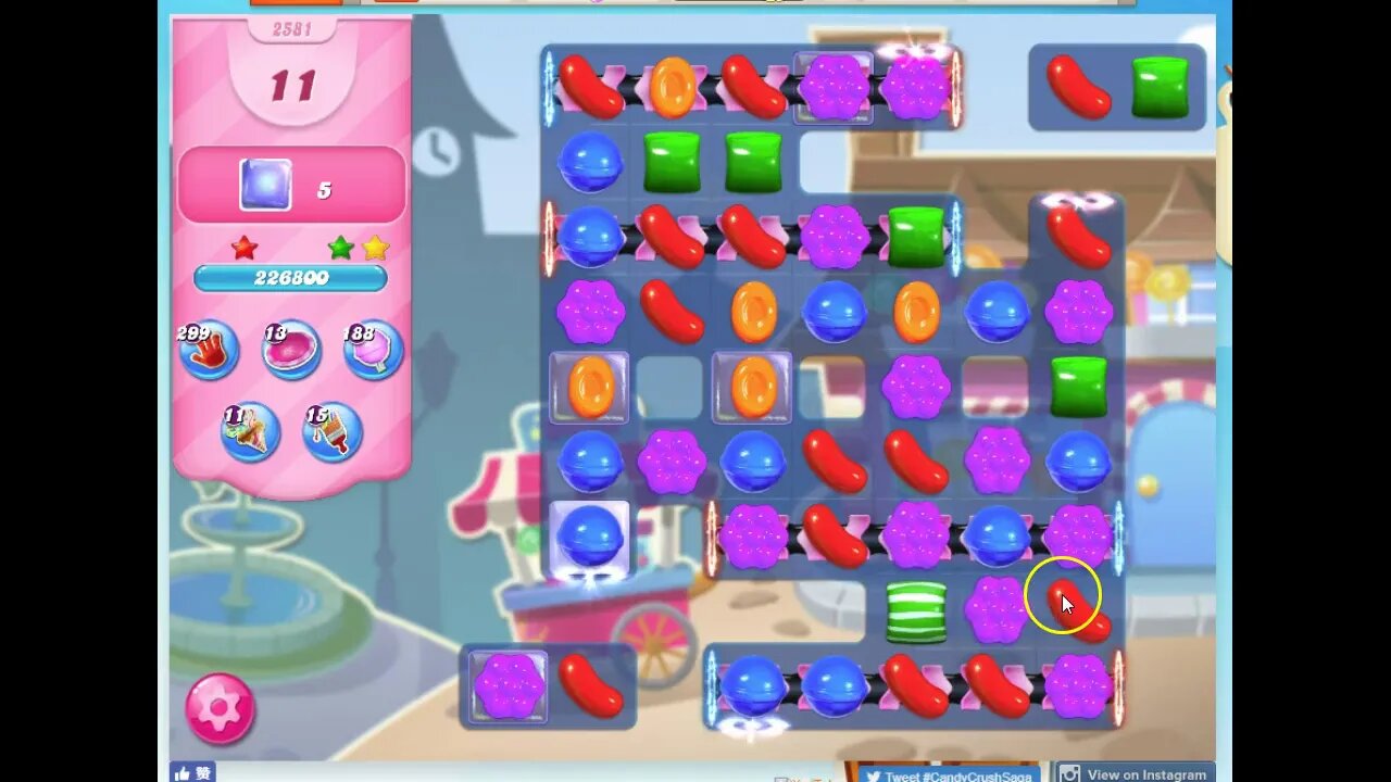Candy Crush Level 2581 Audio Talkthrough, 3 Stars 0 Boosters