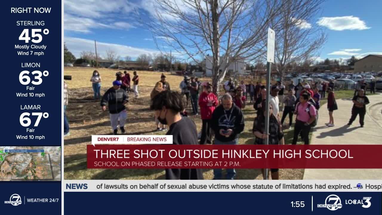 2 p.m. update: 3 injured in shooting in Hinkley High School parking lot, Aurora police say