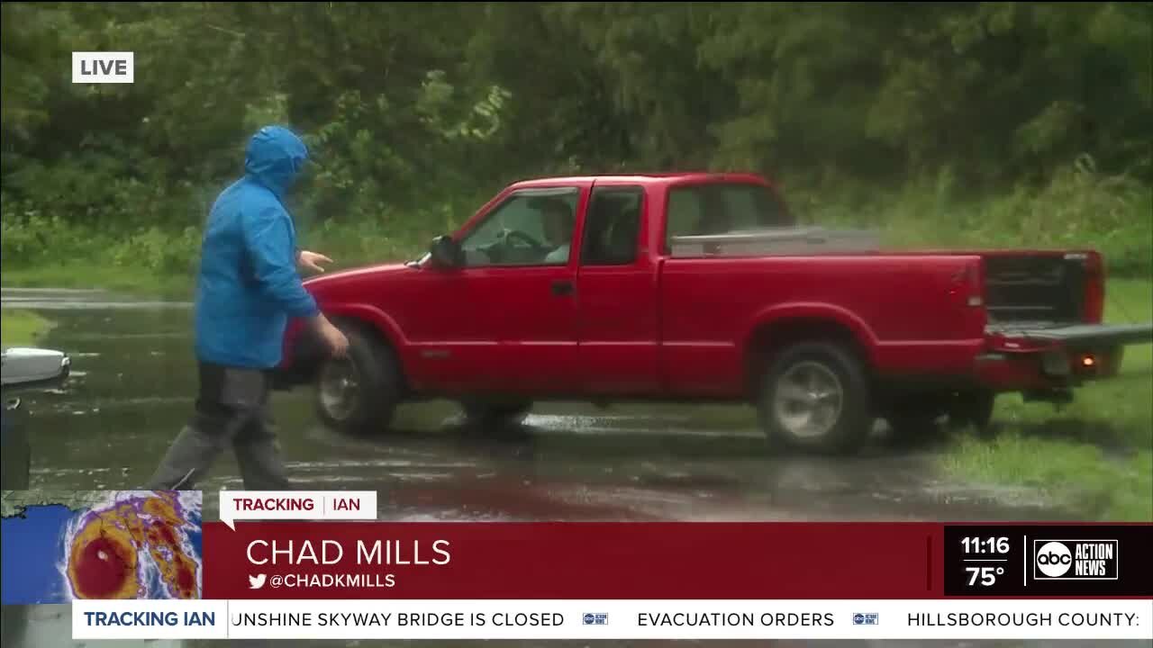 Chad Mills in Polk County | Rain is moving into the Peace River.