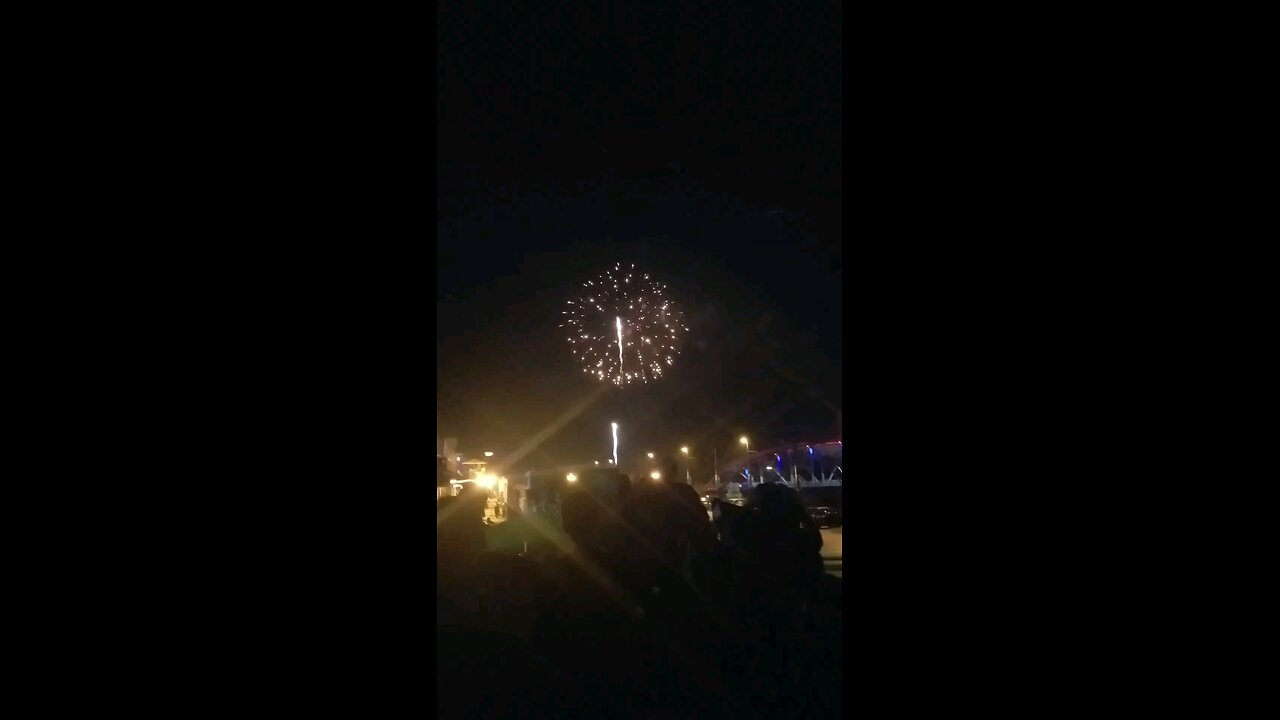 Fireworks with God's Nature Show in the Background