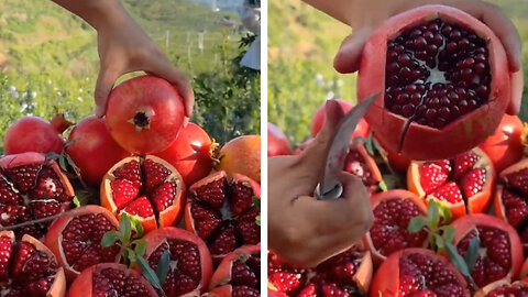 Most Red Beautiful Pomegranate You'll Ever See