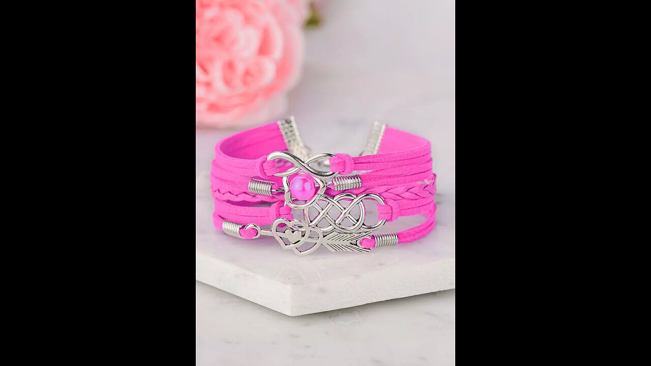 Valentine Infinity Heart Beading Hollow Out Multi-Layered Bracelet, Women's Jewelry Online