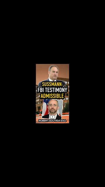 #Durham #Prosecution Ruling says #FBI Testimony Admissible Against #Sussmann #Shorts