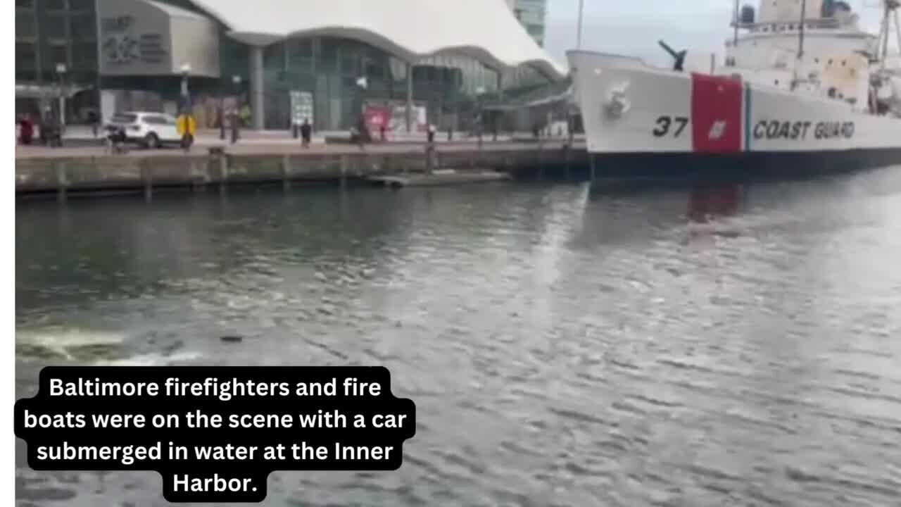 Firefighters rescue people out of water after car goes into Inner Harbor