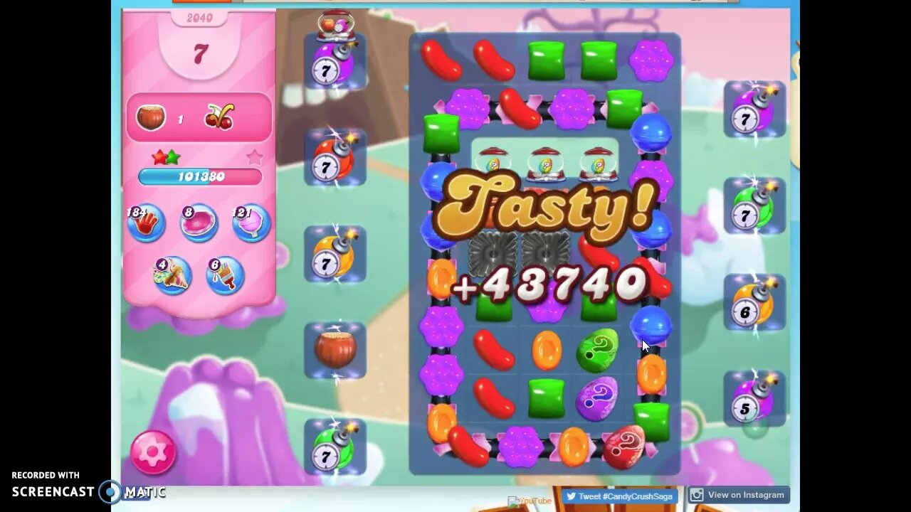 Candy Crush Level 2040 Audio Talkthrough, 3 Stars 0 Boosters