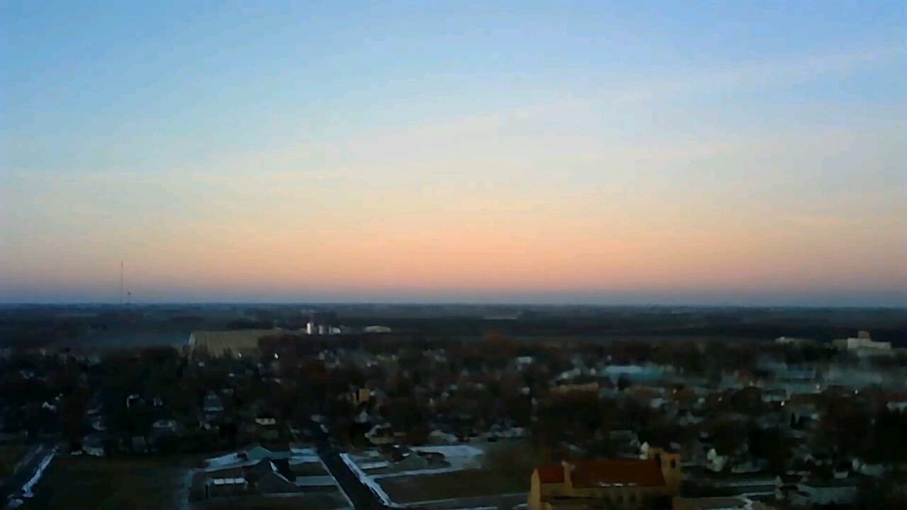 winter sky drone view
