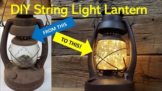 DIY antique lantern for rustic cabin decor!