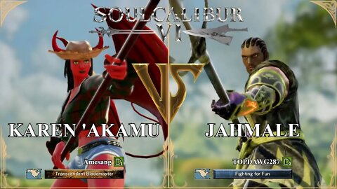 Karen 'Akamu (Âmesang) VS Jahmale (TOPDAWG287) (SoulCalibur™ VI: Online)