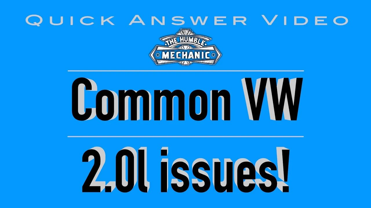 Common Issues With VW 2.0l NON TURBO Engines