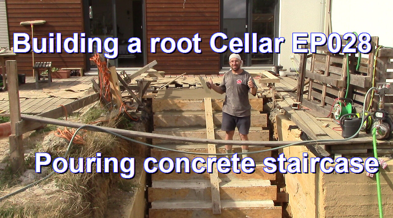 Building a root Cellar EP028 - Pouring concrete staircase