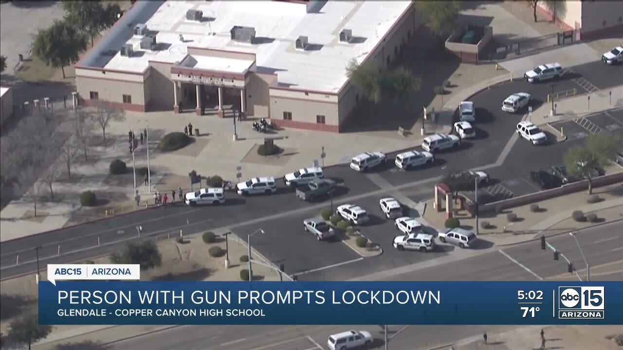 Person with gun prompts lockdown at Copper Canyon High School in Glendale