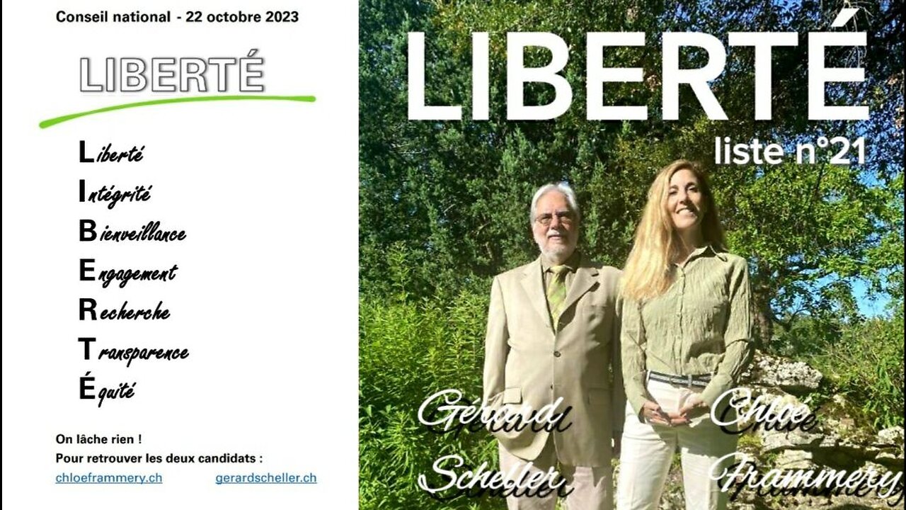 CONSEIL NATIONAL 🇨🇭 2023 - Nos idées, notre programme sur la liste LIBERTÉ 🕊