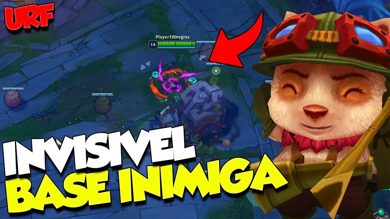 *MODO URF* FIQUEI INVISÍVEL NA BASE INIMIGA - TEEMO [PBE]