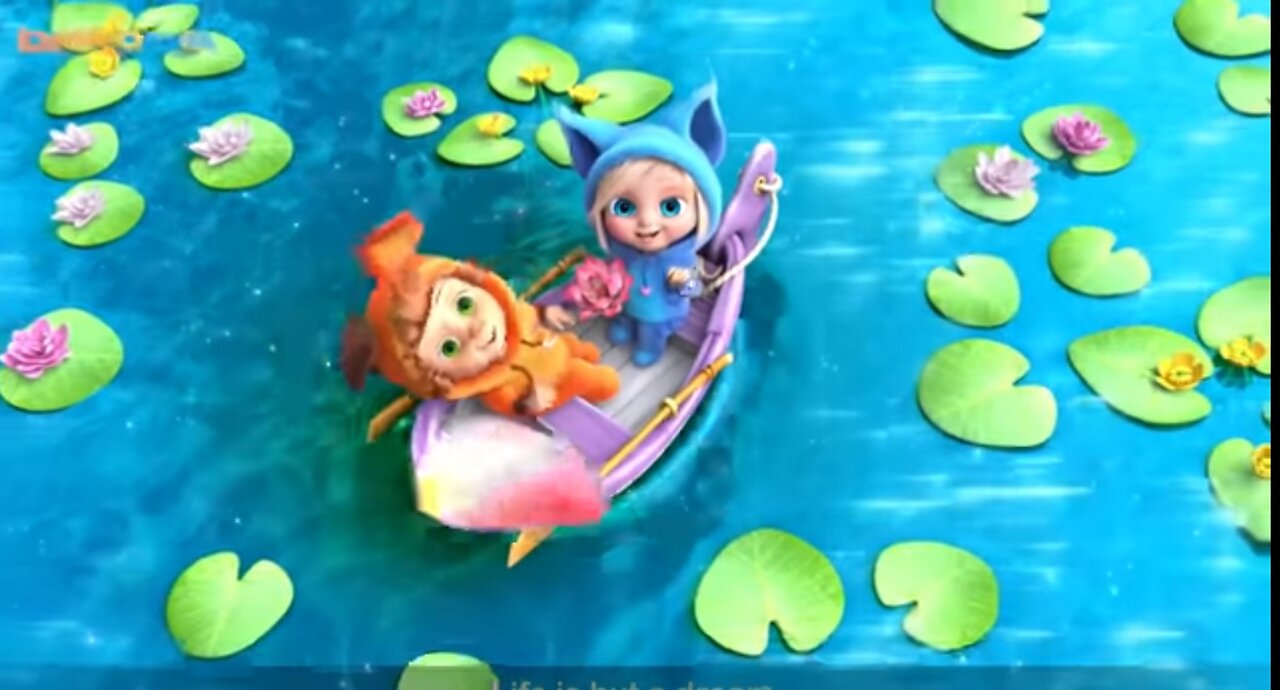 Row, row, row your boat .kids song and nursery rhymes
