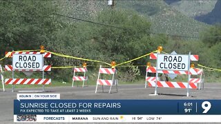 Sunrise Drive closed at Esperero Wash