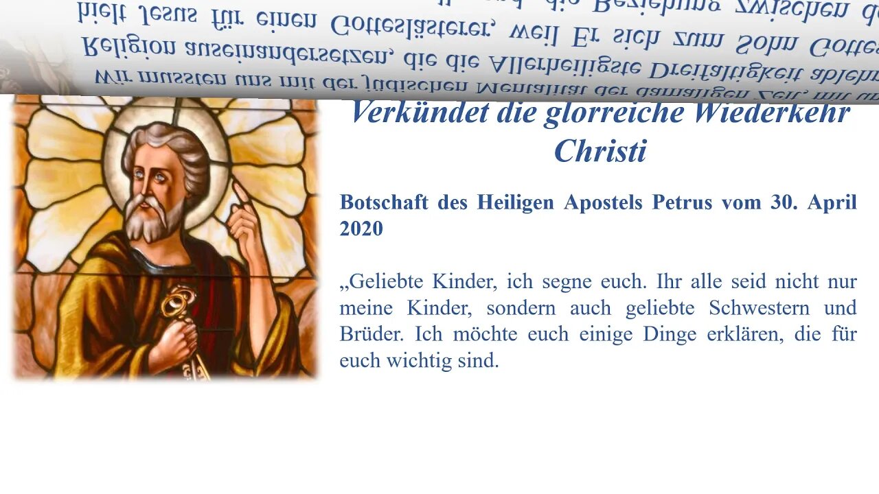 Botschaft 30 04 2020 Verkündet die glorreiche Wiederkehr Christi
