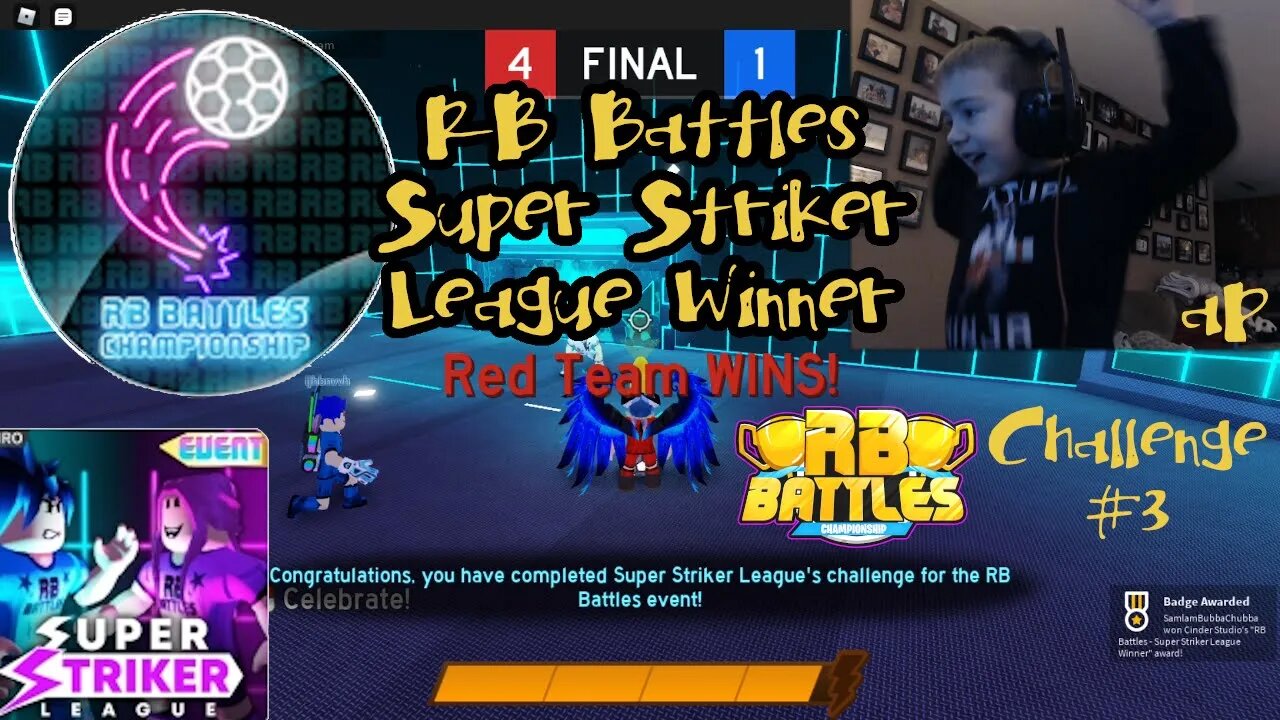 AndersonPlays Roblox - How to get the RB Battles - Super Striker League Winner Badge
