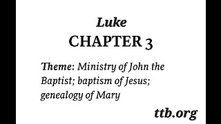 Luke Chapter 3 (Bible Study)