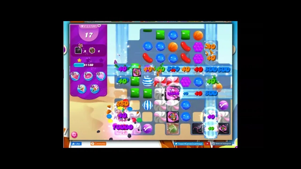 Candy Crush Level 1769 Talkthrough, 32 Moves 0 Boosters