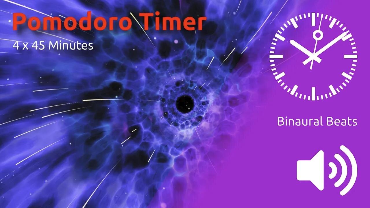 Pomodoro Timer 4 x 45min ~ Binaural Beats