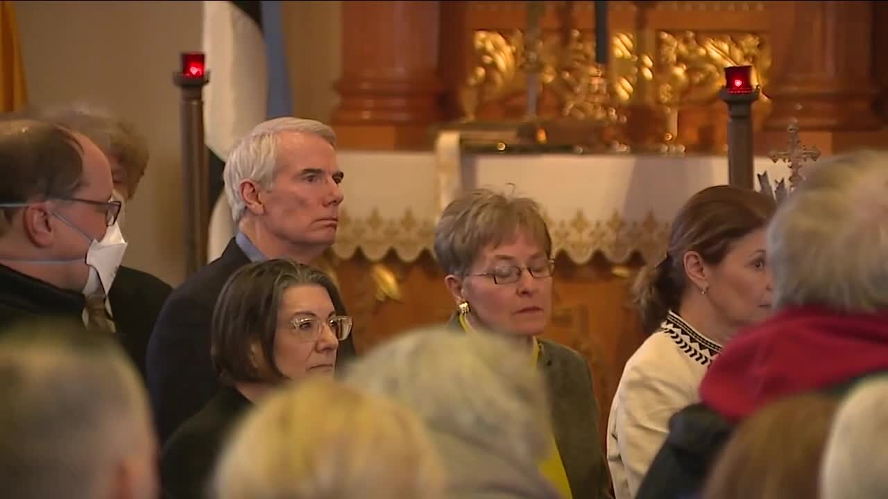 US Senator Rob Portman attends prayer service, rally for Ukraine