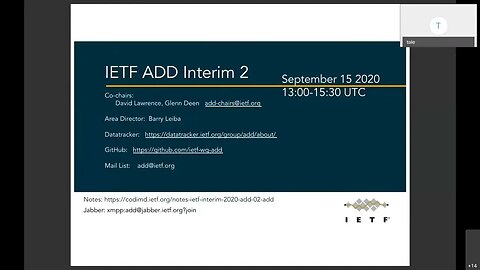 ADD WG Interim Meeting, 2020 09 15