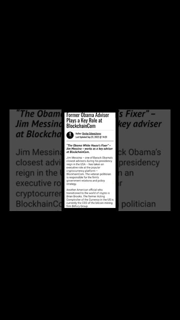 Former Obama Adviser Plays a Key Role at BlockchainCom | Crypto News | #shorts