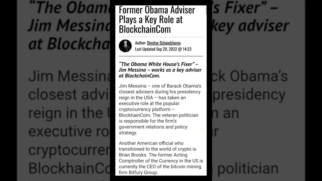 Former Obama Adviser Plays a Key Role at BlockchainCom | Crypto News | #shorts